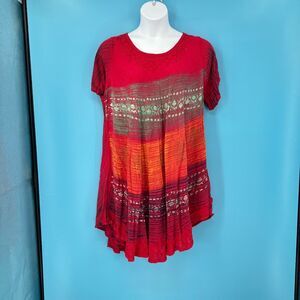 Boho Dress One Size Bold Vibrant Asian Inspired‎ Whimsy Flowy Artistic Beaded*